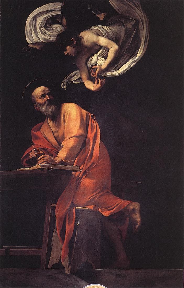 Caravaggio The Inspiration of Saint Matthew